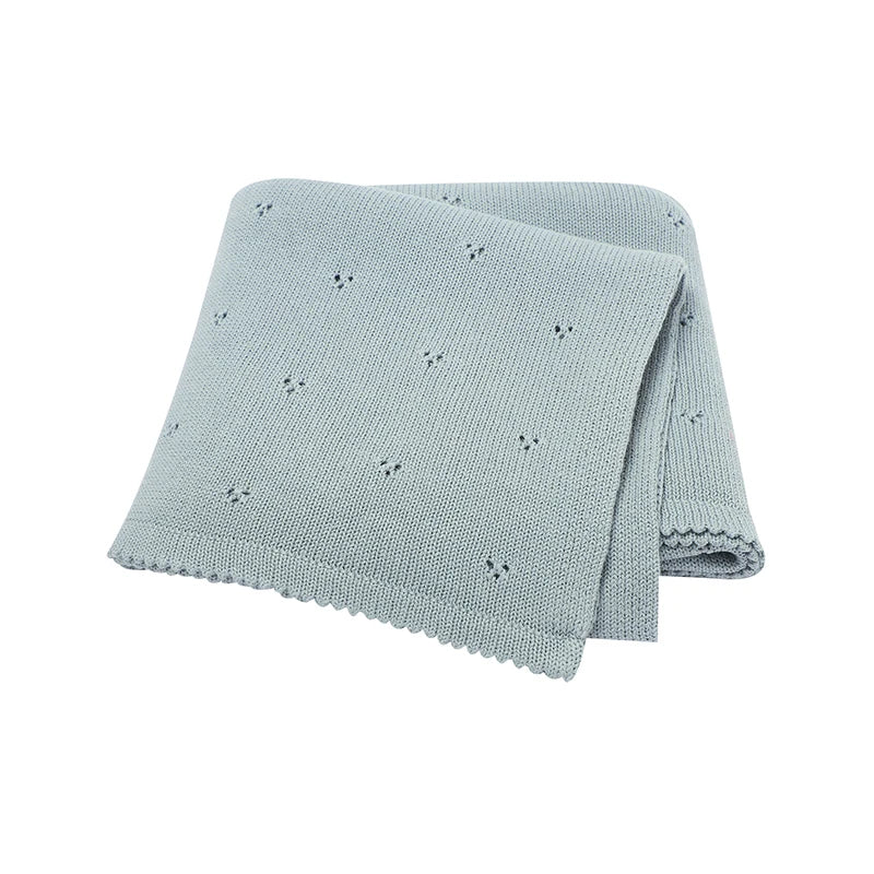 Couverture bébé en gaze de coton bleu