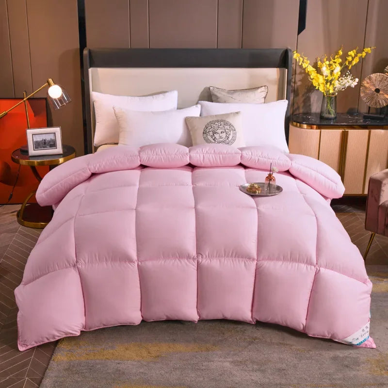 Couverture de lit en duvet rose clair