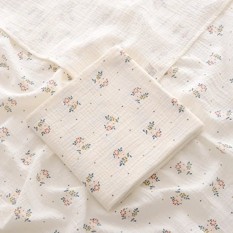 Couverture en coton pour bébé nouveau-né bleu