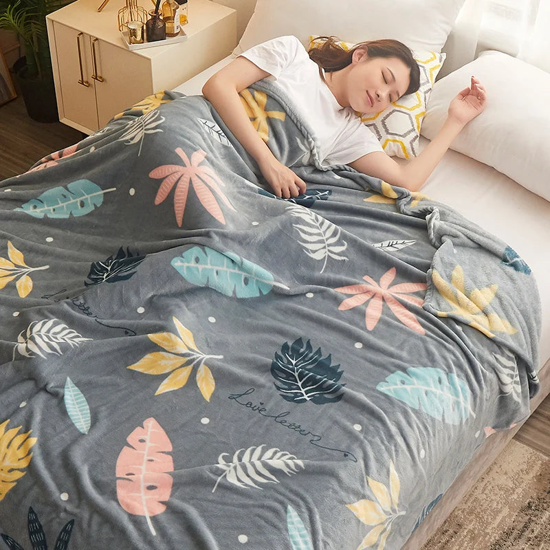 Couverture lit en Fleurs Gris