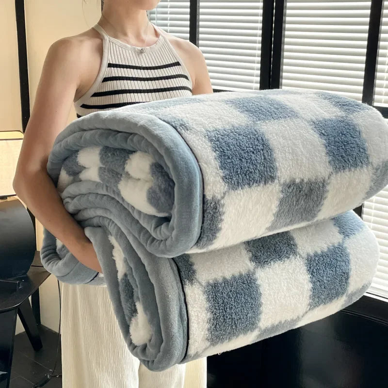 Couverture polaire pour enfant bleu blanc