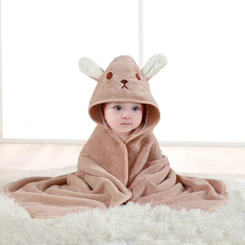 Couverture avec capuche pour bébé beige