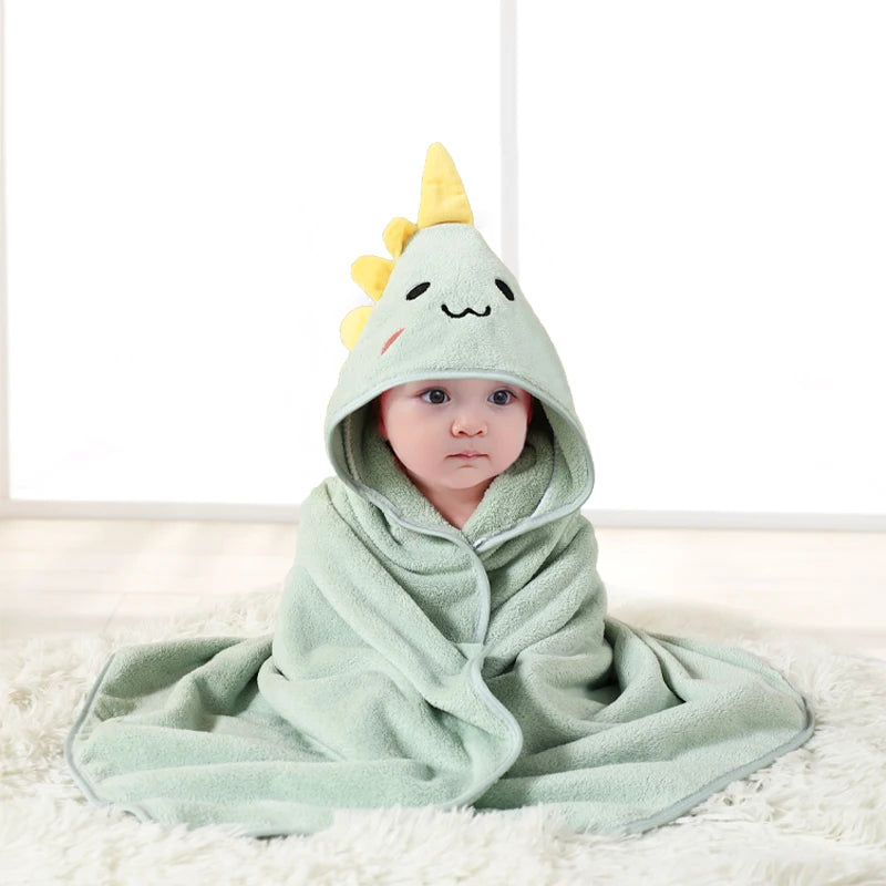 Couverture avec capuche pour bébé vert
