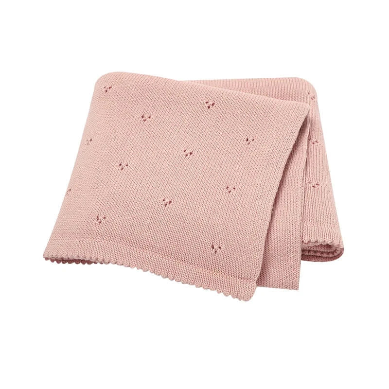 Image of Couverture bébé en gaze de coton rose confort et sécurité bébé