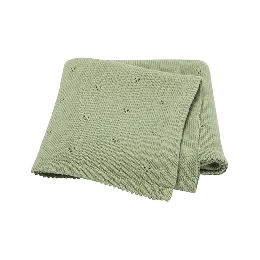 Couverture bébé en gaze de coton vert