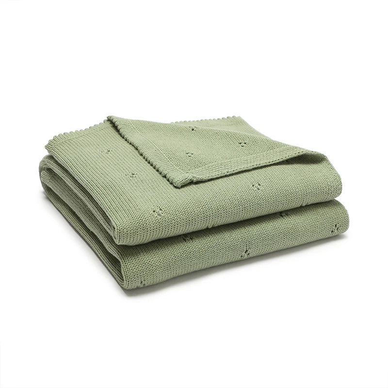 Couverture bébé en gaze de coton vert 3