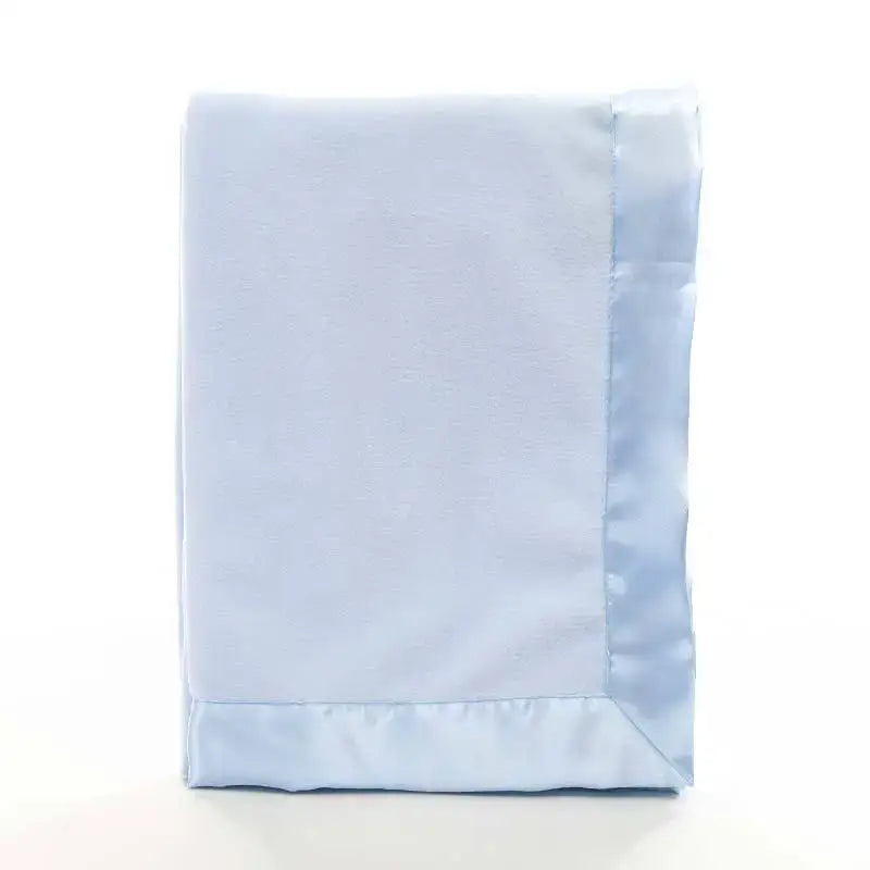 Image of Couverture bébé satinée bleu– léger et confortable