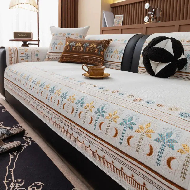 Couverture canapé 4 saisons blanc