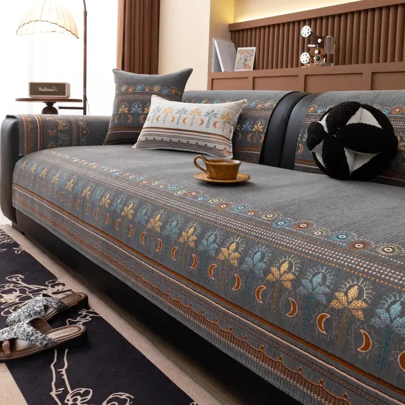 Image of Couverture canapé 4 saisons gris 130x180 cm – cozy pour soirées détente