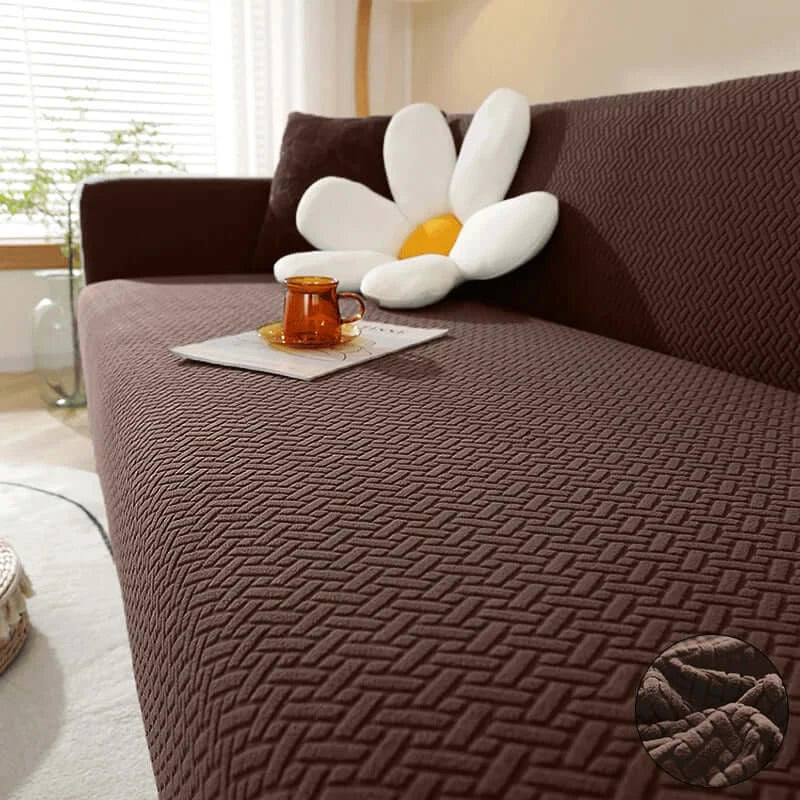 Image of Couverture canapé en Jacquard marron 130x180 cm – cozy pour soirées détente