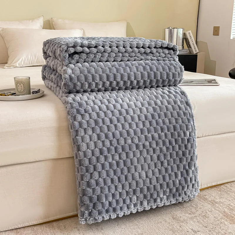 Couverture canapé en velours gris 