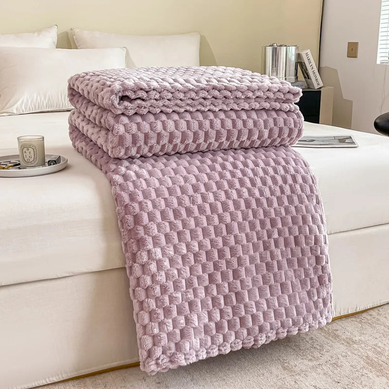 Couverture canapé en velours gris violet