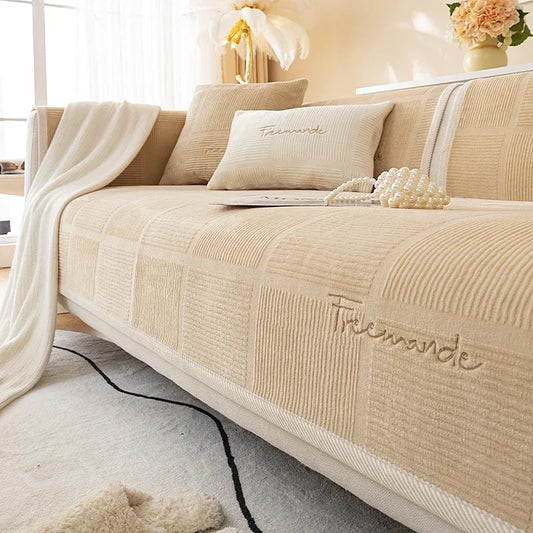 Couverture canapé nordique beige