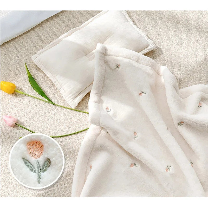 Couverture chaude pour bébé olive