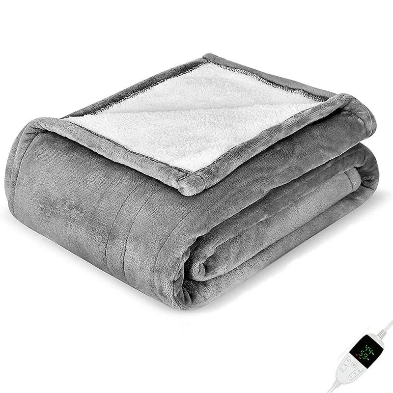 Couverture chauffante 2 places gris