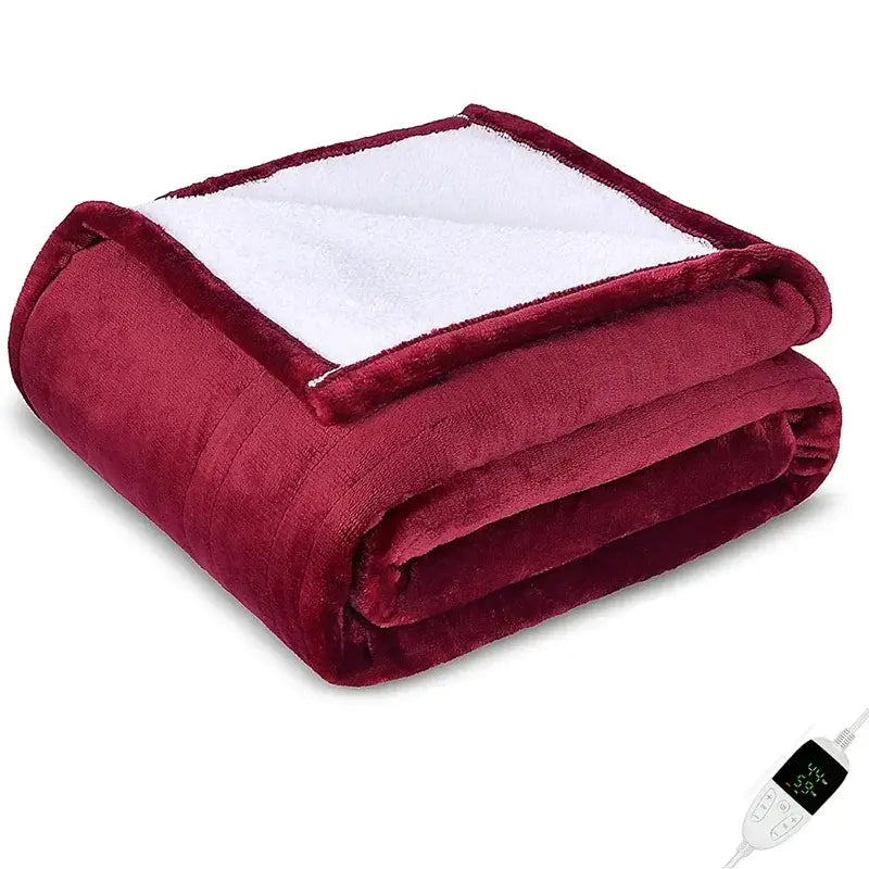 Couverture chauffante 2 places rouge