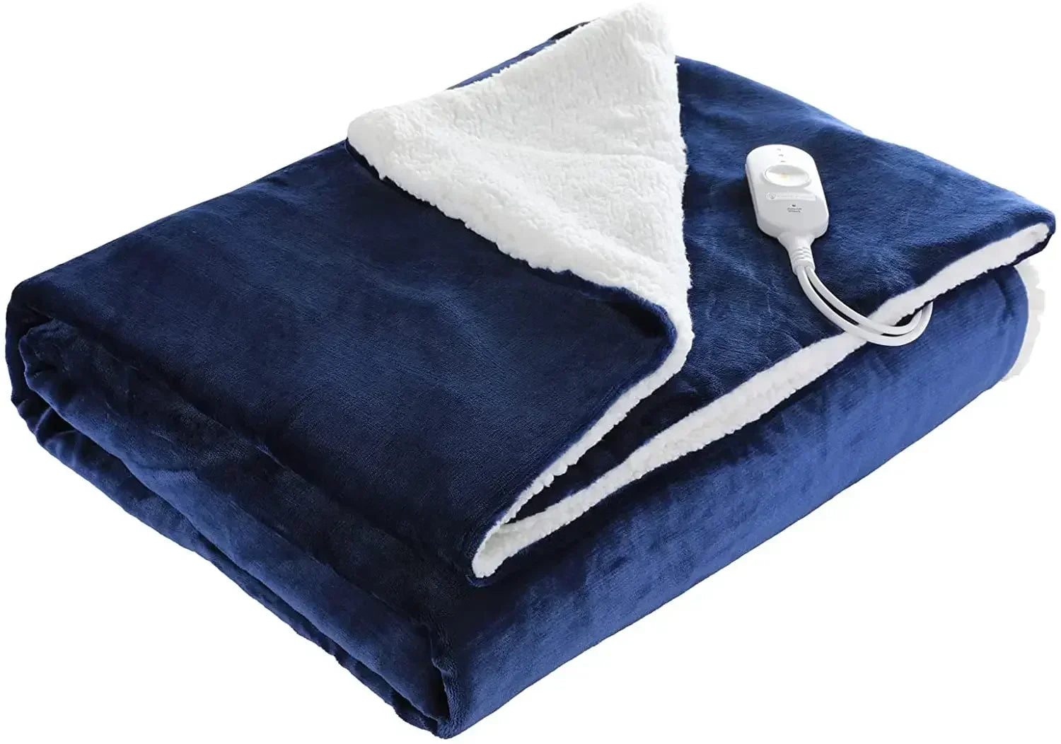 Couverture chauffante lit bleu