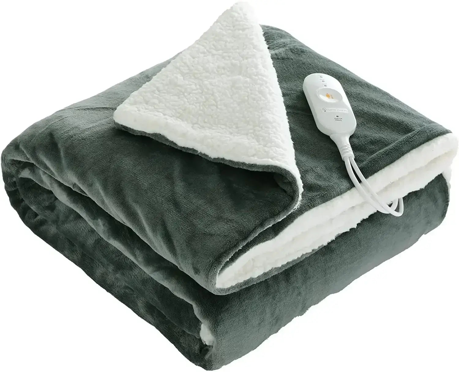 Image of Couverture chauffante lit gris 