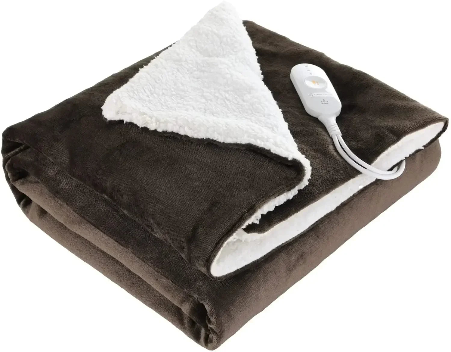 Couverture chauffante lit marron foncé