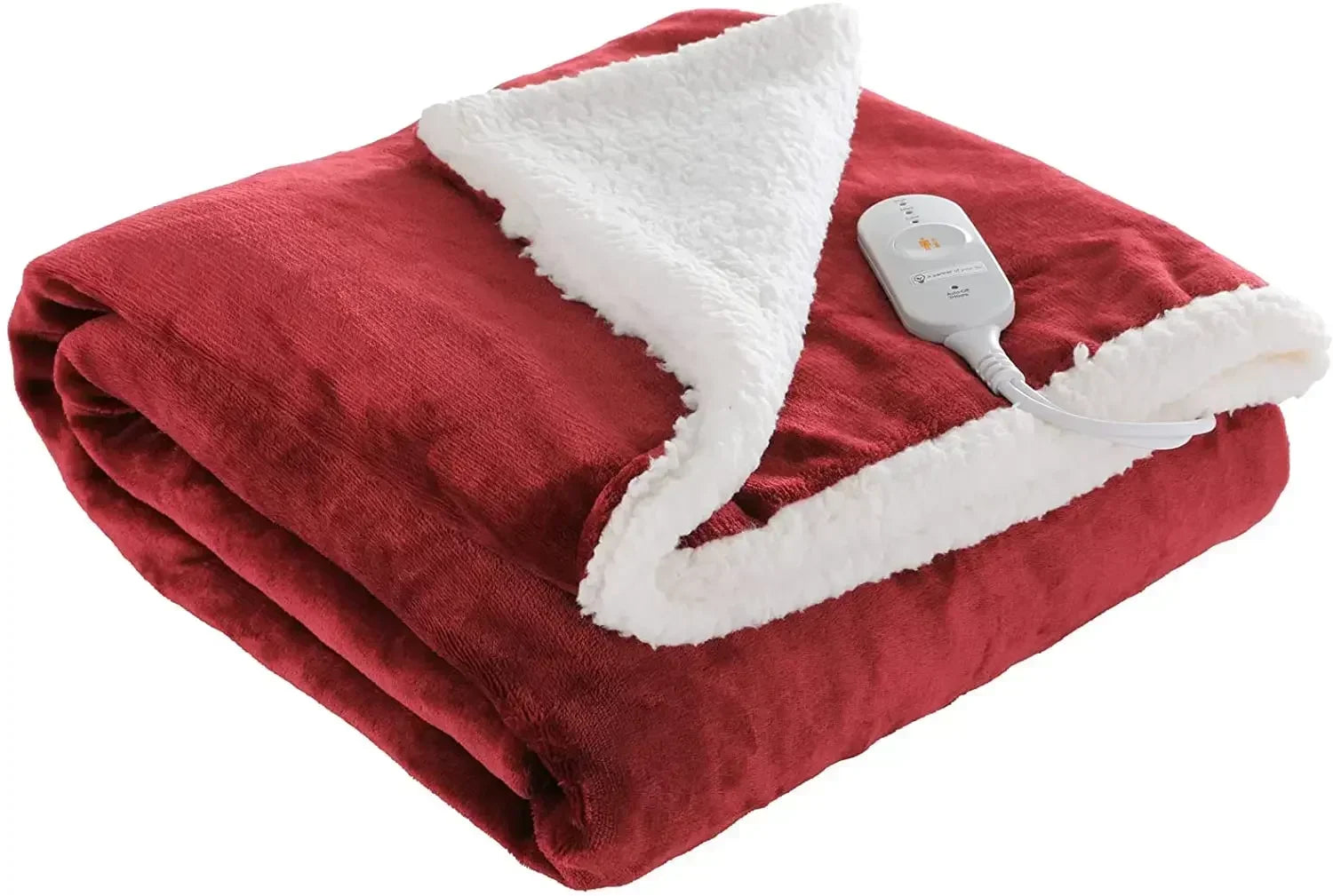 Couverture chauffante lit rouge 