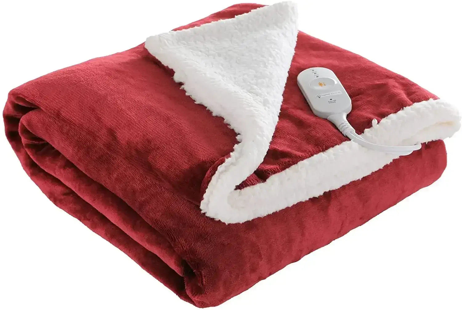 Image of Couverture chauffante lit rouge cosy – sommeil chaud et confortable