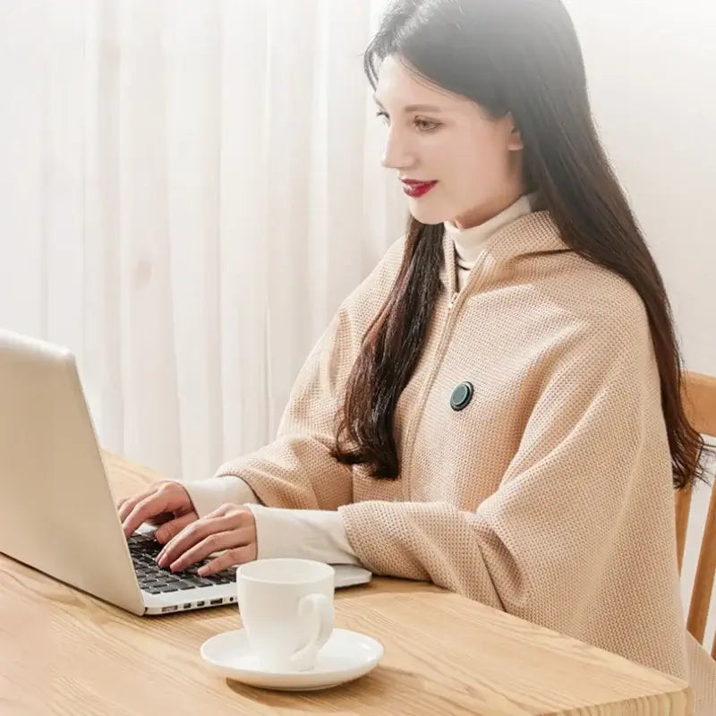 Image of Couverture chauffante pour 1 personne abricot pour lit – confort et bien-être