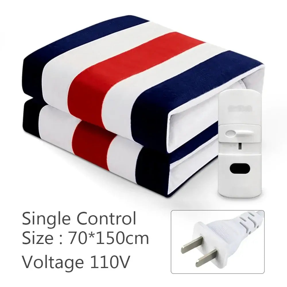 Image of Couverture chauffante sans fil rouge 110V pour lit – confort et bien-être