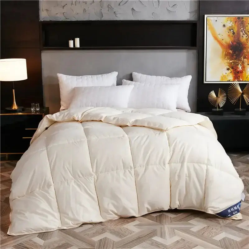 Image of Couverture de lit en duvet blanc