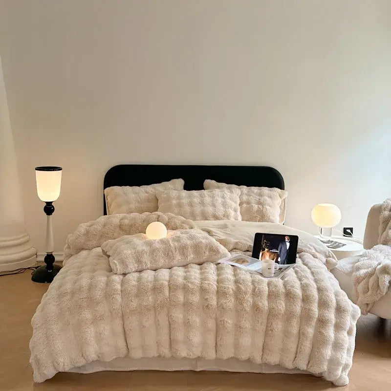 Couverture de luxe beige clair