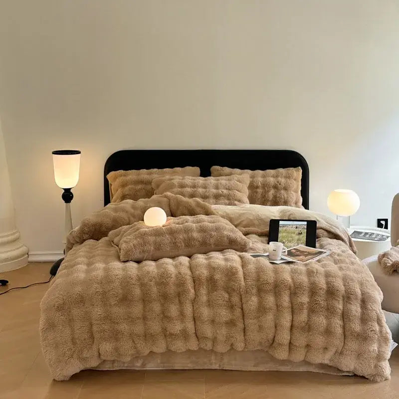 Image of Couverture de luxe beige foncé