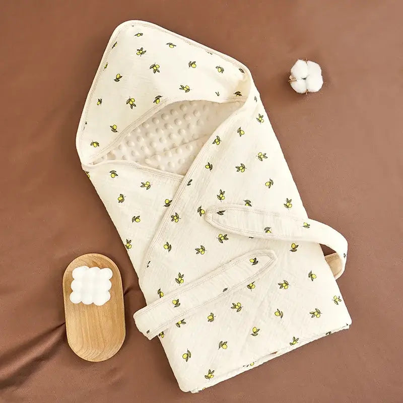 Image of Couverture emmaillotage bébé en coton motif 1 douceur pour nouveau-né