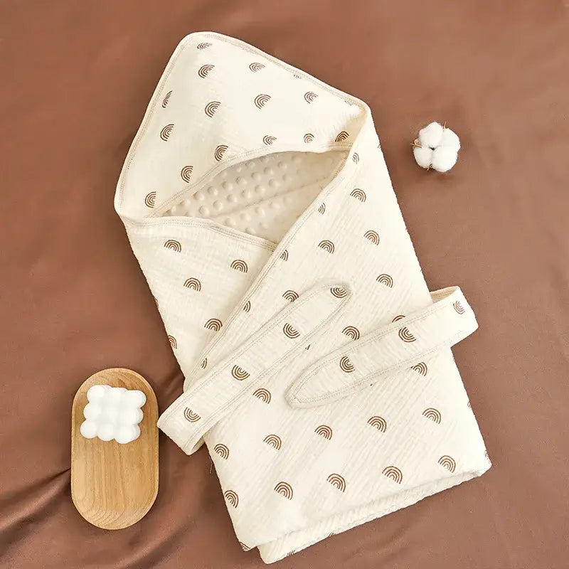 Couverture emmaillotage bébé en coton motif 2 douceur pour nouveau-né