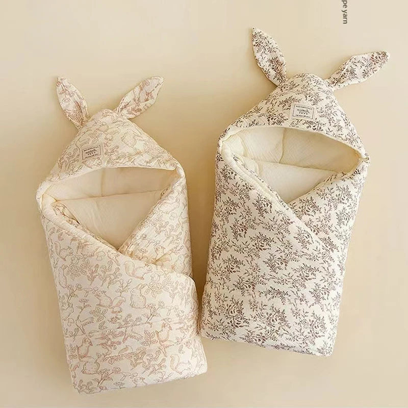 Couverture emmaillotage bébé en mousseline de coton 
