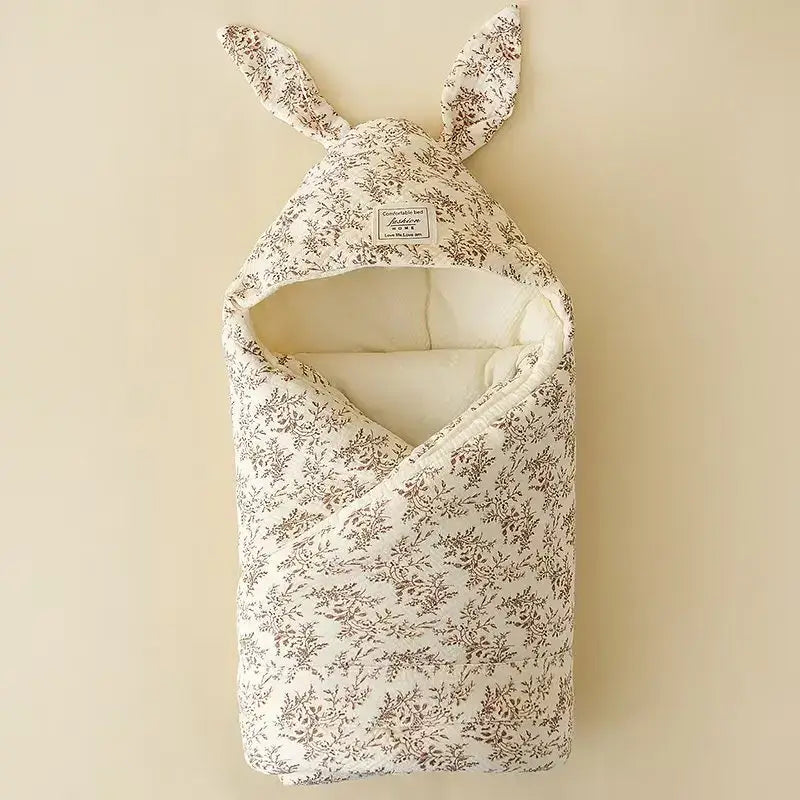 Image of Couverture emmaillotage bébé en mousseline de coton motif 2 textile doux pour nourrisson