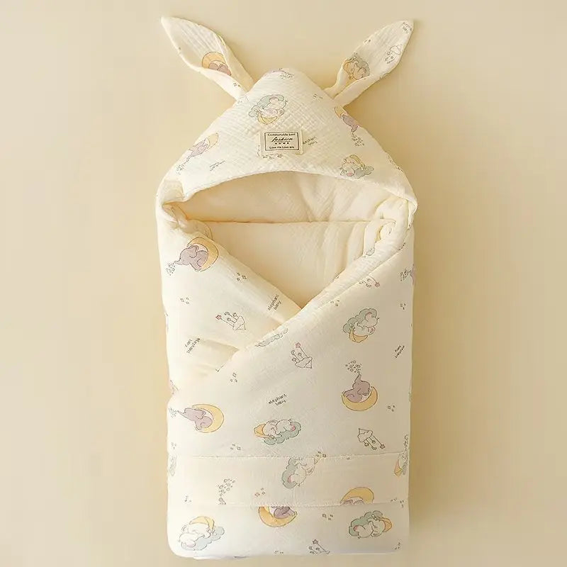 Couverture emmaillotage bébé en mousseline de coton motif 4