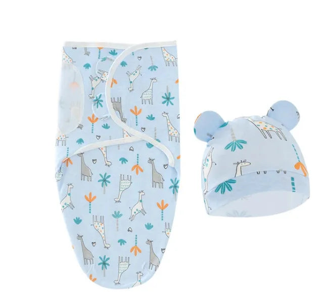 Couverture emmaillotage pour bébé bleu éléphant