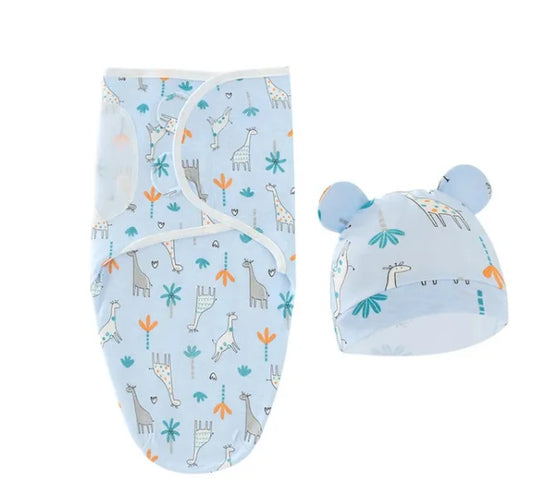 Couverture emmaillotage pour bébé bleu éléphant