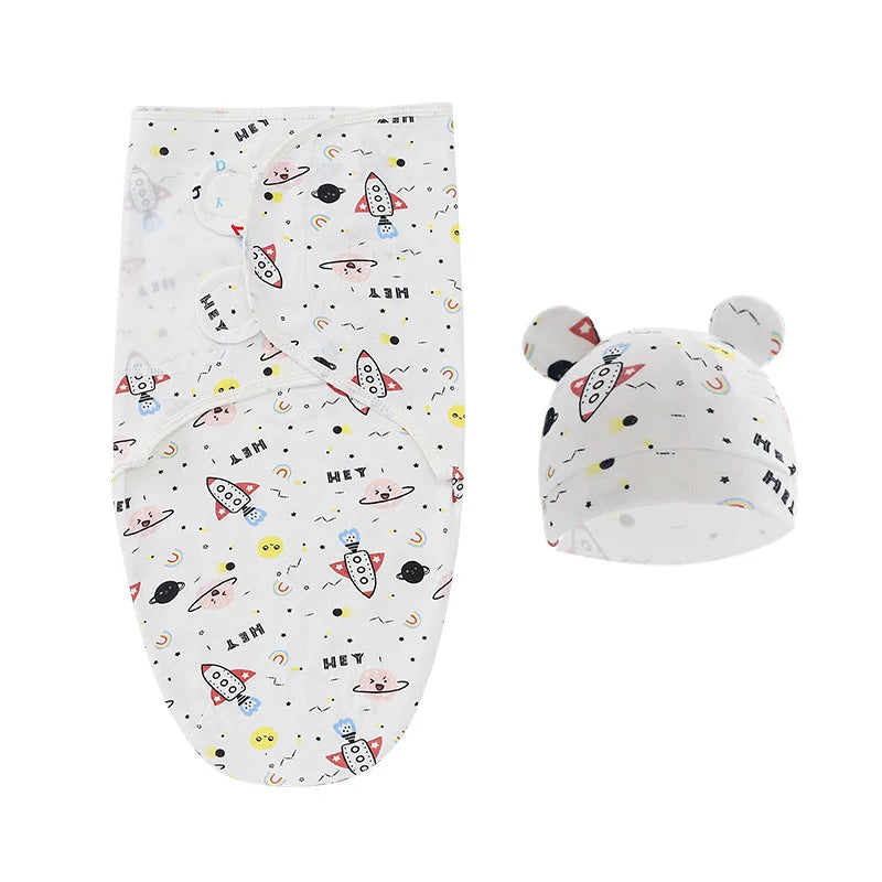 Couverture emmaillotage pour bébé fusée