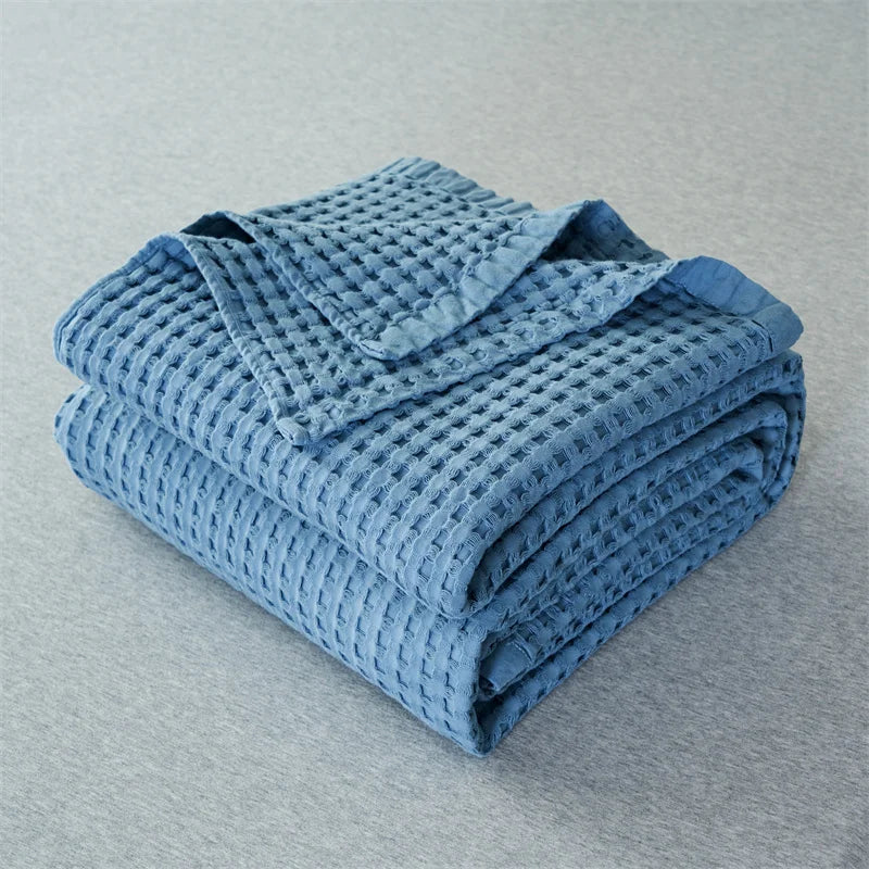 Couverture en coton d'Egypte bleu 1