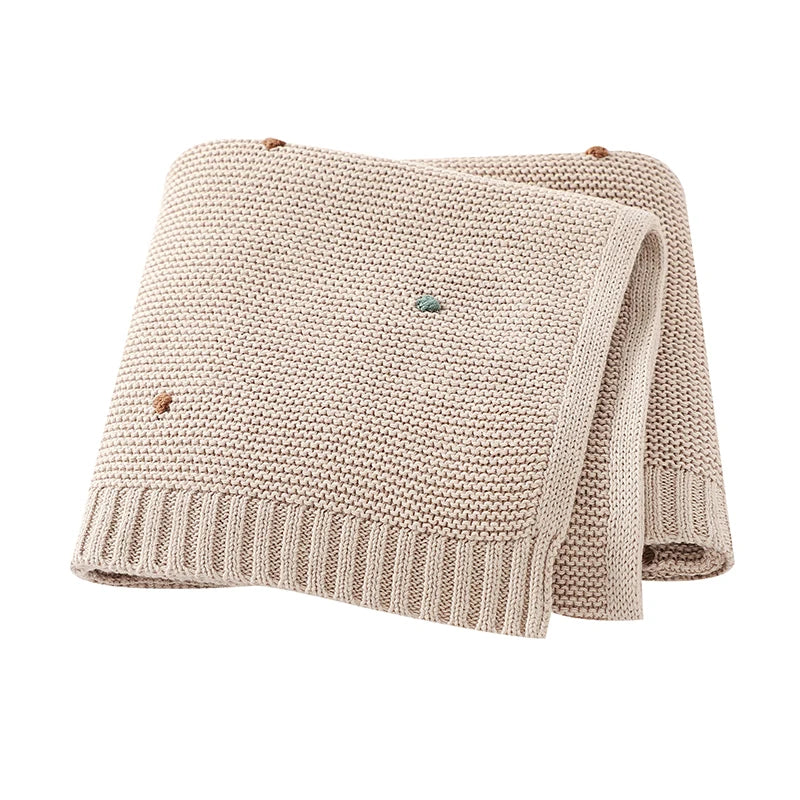 Couverture en coton pour bébé beige