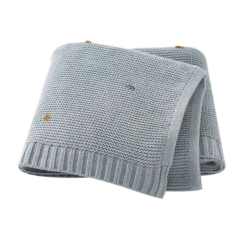 Couverture en coton pour bébé bleu – textile doux pour nourrisson