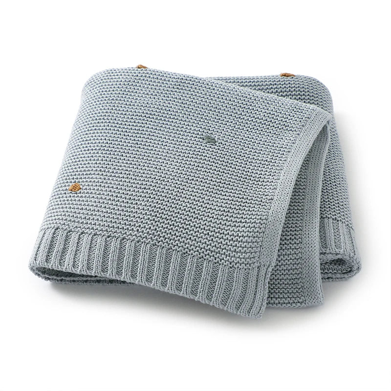 Couverture en coton pour bébé gris