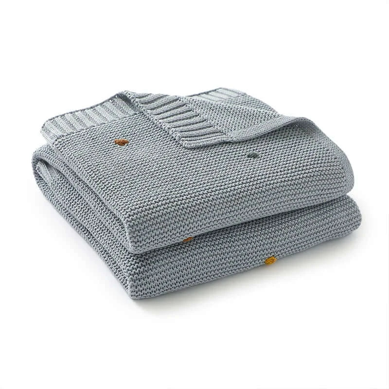 Couverture en coton pour bébé gris léger et confortable