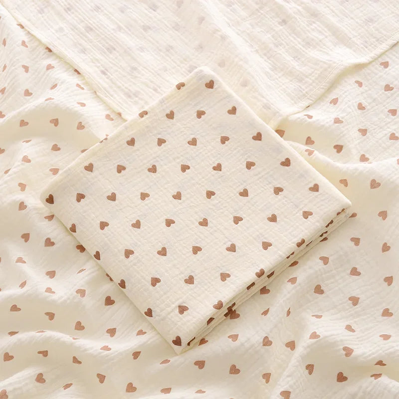 Couverture en coton pour bébé nouveau-né cœur