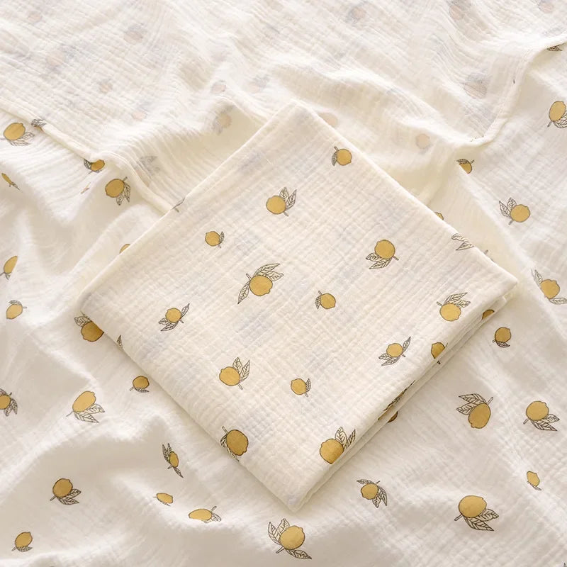 Couverture en coton pour bébé nouveau-né citron