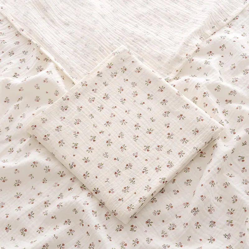 Couverture en coton pour bébé nouveau-né fleurs