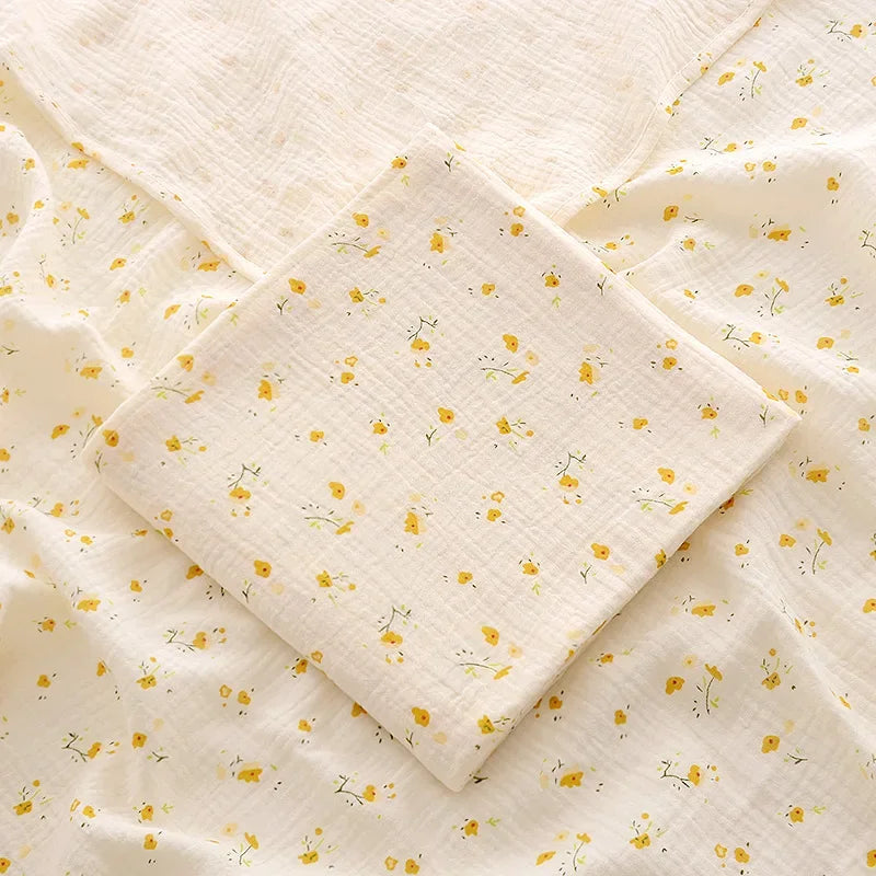 Couverture en coton pour bébé nouveau-né jaune