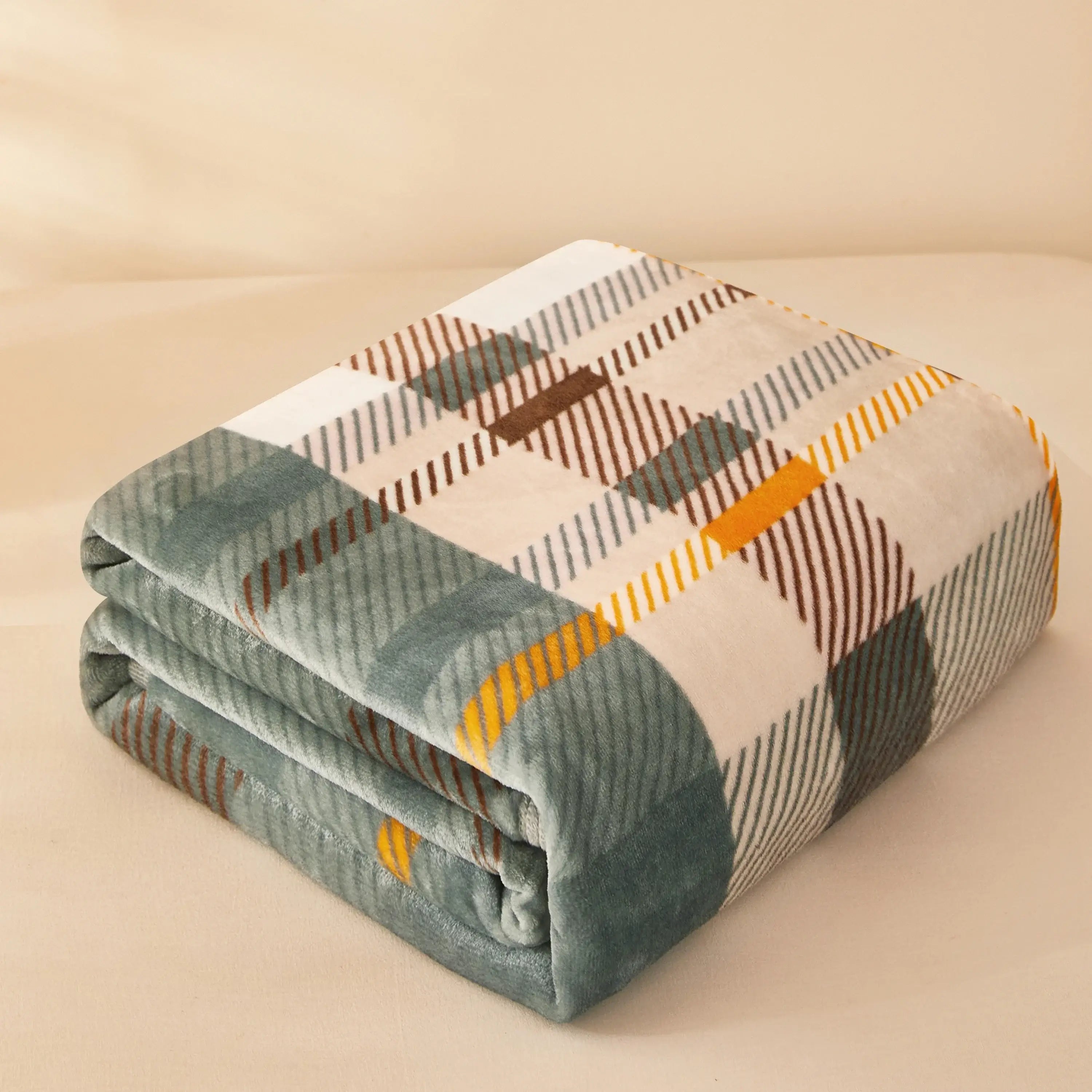 Image of Couverture en double face vert– élégance chambre