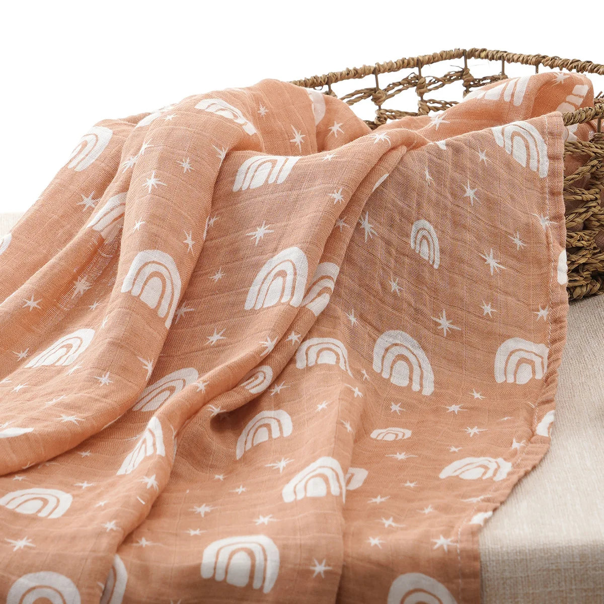 Couverture en gaze de coton beige clair