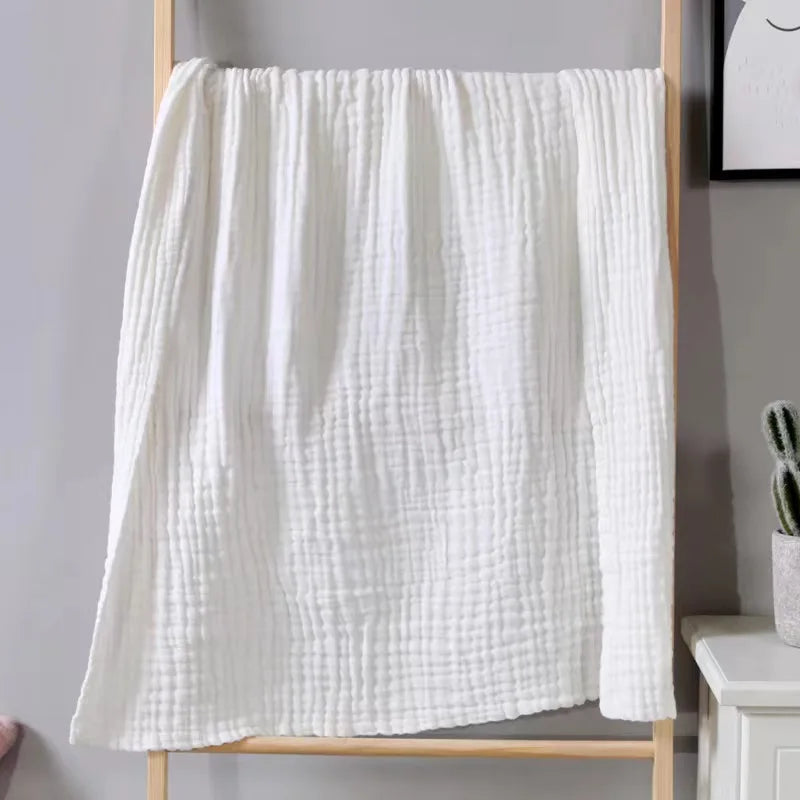 Couverture en gaze de coton pour bébé blanc